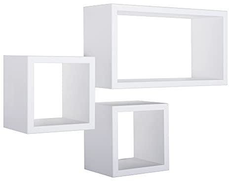 MODULARREDO Sanitec Tribù Schweberegal, Wandmontage, weiße Faserplatte, Regale (Schweberegal, Wandmontage, Faserplatte, Weiß, Wohnzimmer, 10 kg)