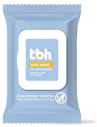 TBH Kids Gentle Face Wipes- - Daily Cleansing and Hydrating Face Wipes - Sulfate, Paraben Free - 30 Pack