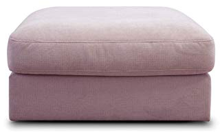 CAVADORE Hocker Fiona/ XXL-Fußbank, Polsterbank im modernen Design / 97 x 48 x 97 / Webstoff flieder-lila