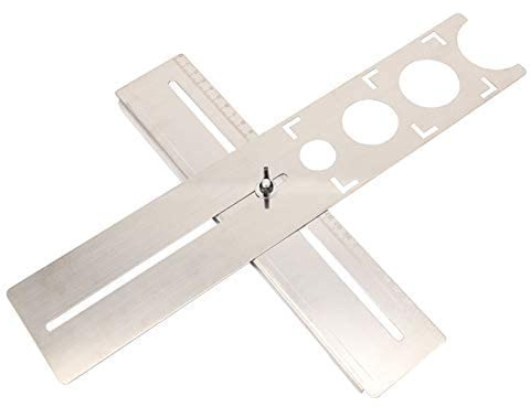 AUNMAS Stainless Steel Tile Locator Ruler, Adjustable Tile Hole Punch, Multi-functional Wall Marking Tool for Ceramic Cutting - 40.0 cm