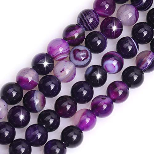 Pietra preziosa rotonda di onice naturale viola onice agata semi preziosa 8 mm perline sciolte per la creazione di gioielli fai da te braccialetto collana artigianato 45 cm