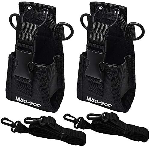 DECARETA 2 Stück Multifunktions-Tasche Funkgerät Tasche Nylon Pouch Case Schwarz Funktasche Holder mit Verstellbarem Riemen for GPS Phone Handy Two Way Radio Walkie Talkie Funkgerät