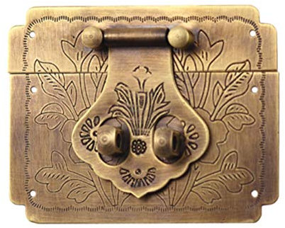 iplusmile Pur Cuivre Carré Boîte en Bois Bascule Loquet Rétro Décoratif Serrure Verrouiller avec Des Vis pour Valise Coffre Tronc Loquet Fermoir Boîte à Bijoux
