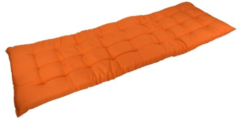 Marabella Auflage für Gartenbank 120x40x4cm Sitzauflage Polsterauflage Bankauflage, Farbe:orange