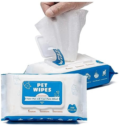 Pet Wipes All Purpose Pet Wipes for Dogs & Cats Alcohol Free Cleaning Wipes For Dogs & Cats (180 Wipes)