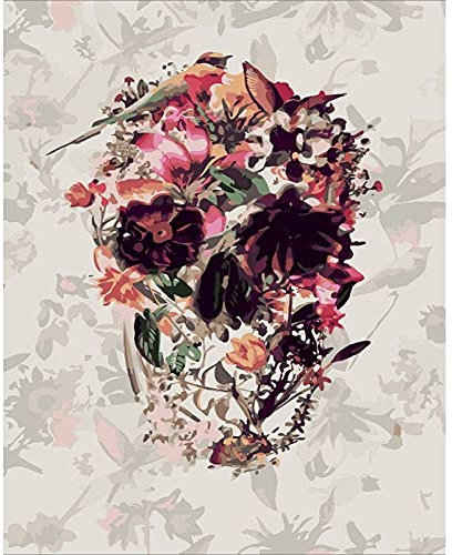 Zdklfm69 Malen nach Zahlen Ölgemälde nach Zahlen Abstrakte Blumen DIY Acrylfarbe auf Leinwand Modern Wall Art Decor für hom (kein Rahmen) 40x50cm