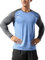 Herren Fitness Lange Ärmel Hemden Sport Running Bodybuilding T-Shirts Trockener Sitz Oberteil Sweatshirts Blau M