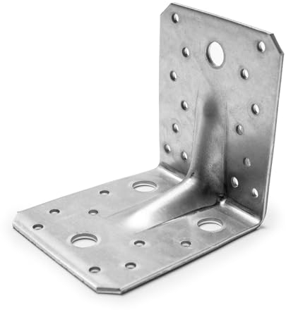 50x Alfa Winkelverbinder mit Sicke 70 x 70 x 55 mm Lochwinkel Bauwinkel Schwerlast Verbinder Winkel verzinkt
