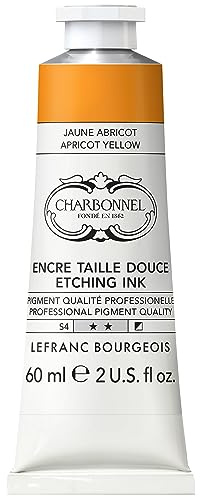 Charbonnel Kupferdruckfarben, hochpigmentierte Tiefdruckfarbe, ausgezeichnete Lichtechtheit, Vegan, lebendige Farben, alterungsbeständig, 60ml Tube - Aprikosengelb