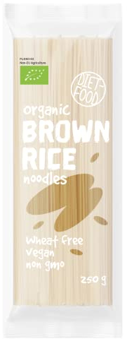 DIET-FOOD Bio Braunem Reis Nudeln Vegane Lebensmittel Pasta Weizenfrei Glutenfreie Non-GMO Nudeln für Vegetarier und Veganer 250 Gramm, 1 Stück (1er Pack)