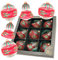 Krebs Glas Lauscha - Weihnachtsdekoration/Christbaumschmuck aus Glas - Weihnachtsanhänger - Motiv: Blätterdekor Rot/Transparent - 9 Stück - Größe: ca. 8 cm