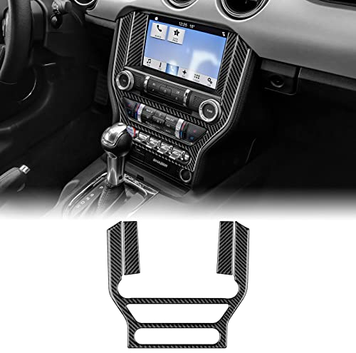 KUNGKIC 3 Stück Auto-Konsolenrahmen Zentrales Bedienfeld AC CD-Abdeckungen Kohlefaser Dekorativ Aufkleber Compatible with Ford Mustang GT 2015-2022 Innenraum Zubehör