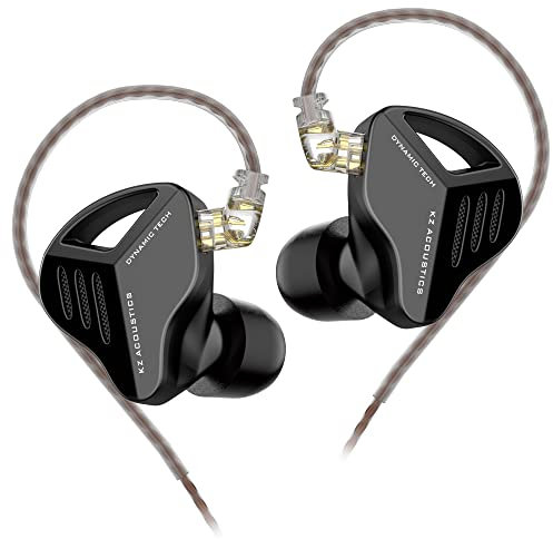Yinyoo KZ ZVX 10 mm Dual Cavity Super Linear Dynamic Driver HiFi In-Ear-Kopfhörer, KZ Neu verdrahtete Ohrhörer mit abnehmbarem 2-Pin OFC Kabel für Audiophile Musiker (schwarz, kein Mikrofon)