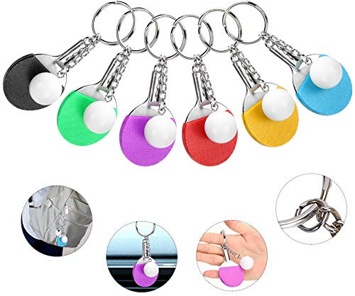 6 Pcs Tennis De Table Porte-clés Mini Raquette De Tennis De Table Porte-clés Chauve-souris De Ping-Pong Porte-clés Porte-clés Sac Tentures