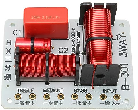 Speaker Frequency Divider, Treble Bass HiFi 3 Way Crossover Filter Distributor Board, for DIY Speaker Home Speakers Equipment