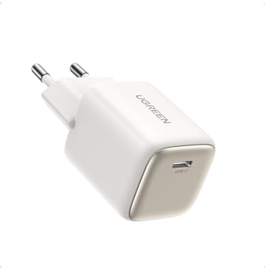 UGREEN Nexode 30W Chargeur USB C Rapide avec GaN Tech Compatible avec iPhone 16 Plus Pro Max 15 14 13 12 11 Pixel 9 8 7a 6a Galaxy S24 Plus Ultra S23 A15 A05s MacBook Air iPad Pro Air Mini (Blanc)