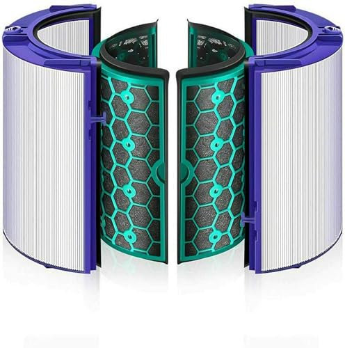 Fayerkar 360 Degree Air Purifier Fan Glass HEPA Filter & Inner Activated Carbon Filter Compatible with TP04 HP04 DP04 TP05 HP05 Sealed Two Stage 360° Replacement Filter System DSLW-01 DSLW-2