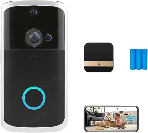 Ring The Bell Tuya Smart Video Doorbell Camera Intercom Outdoor Wireless Door Bell Motion For Residential Security Protection Smart Life (Color : Nero)