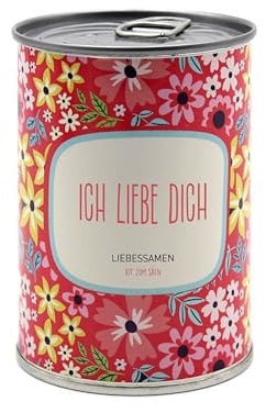 Geschenk-Anzuchtset mit personalisierter Nachricht - Geburtstagsgeschenk für Damen Herren, originelles Geschenk für Freunde Familie, für Feiern - Einfach zu verwenden - Blumen (Ich liebe dich)