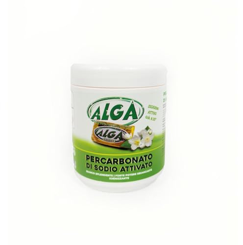 ALGA BIO - Percarbonato di Sodio Attivato Polvere Sbiancante Smacchiante Igienizzante Ecologico Naturale per Bucato a Mano e Lavatrice Alga -barattolo da 500 gr