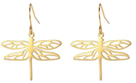 KKJOY Libelle Baumeln Ohrringe Edelstahl Fliegende Elfen Anhänger Ohrringe Schmuck für Frauen Charme Damen