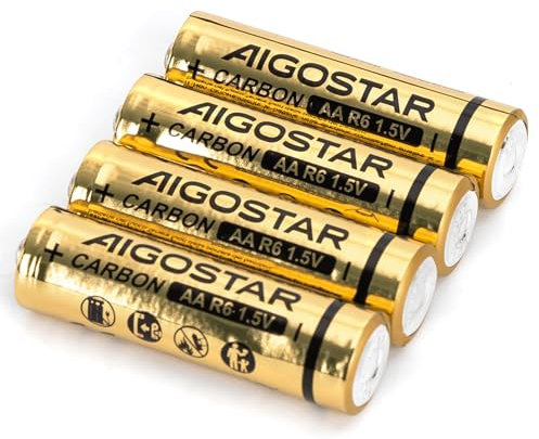 Batterie al carbonio Zinco R6 (AA) da 1,5 V, 4 pezzi