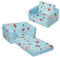VEVOR Kindersofa 2 in 1 umwandelbares Kindersofa zum Liegestuhl, ausklappbarer Kindersofa-Sessel, Kleinkind Armlehnenstuhl-Bett, zusammenklappbares Kinderspielsofa, mit weihnachtlichem Muster
