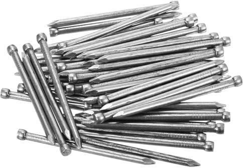 sourcing map Finishing Nails 100pcs 50mm 2 Inch Hand-Drive Hardware Carbon Steel Nail Lost Head Nail