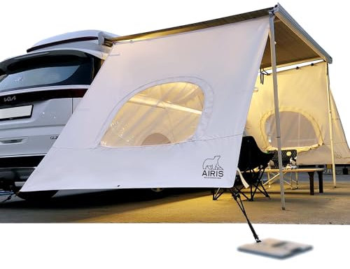 AIRIS Seitenwand für Wohnmobil Markise – Sonnenschutz & Regenschutz, einfache Montage, kompatibel mit Fiamma & Thule, 2er-Set (Fiamma F80 Mit Fenste)