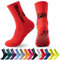MPXEAVG 3 Paare Socken Fussball, Grip Socken Fußball, Fußballsocken Herren Damen, Rutschfeste Sportsocken für Fussball Basketball Laufen(Rot)