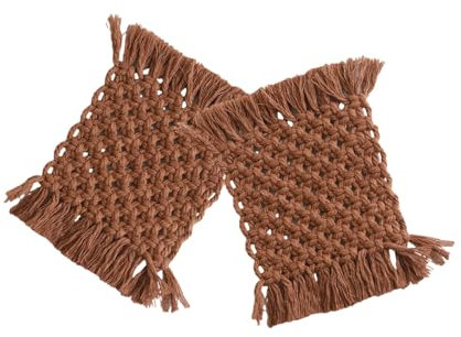 2 pentole in cotone all'uncinetto a mano, tovagliette resistenti al calore, accessori decorativi per la sala da pranzo