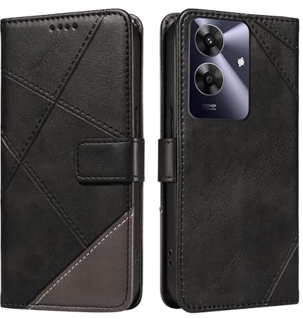 XINNI Cover per Realme Note 60 4G Custodia, Cellulare Libro Antiurto Flip Pelle PU/TPU, Portafoglio Flip Magnetica Case, Nero