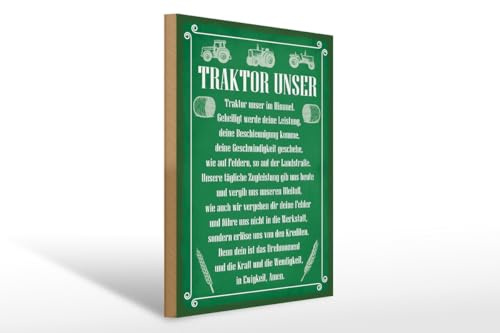 mrdeco Holzschild 30x40cm Spruch Traktor unser in Ewigkeit Amen Holz Schild