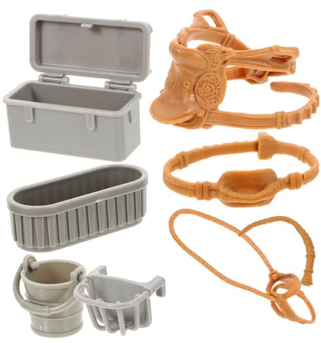 BESPORTBLE 1Satz Künstliches Pferde Und Dekorationsmodell Teiliges Mini Ranch Zubehör Für DIY Für Kreatives Mit Holzfiguren Und Bauernhofaccessoires