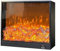 XHURWDZ643KM Chimenea eléctrica empotrada, Inserto Decorativo LED, 4 Llamas Brillantes, bajo Nivel de Ruido, Color Negro(Pequeño)