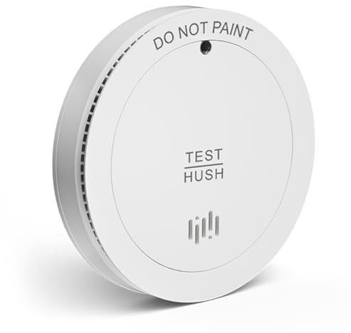 Fyremeld Rauchmelder mit 10 Jahre Batterie, Ohne Störendes Blinken, Din EN14604 Zertifiziert, Brandmelder für Zuhause, 1er Pack
