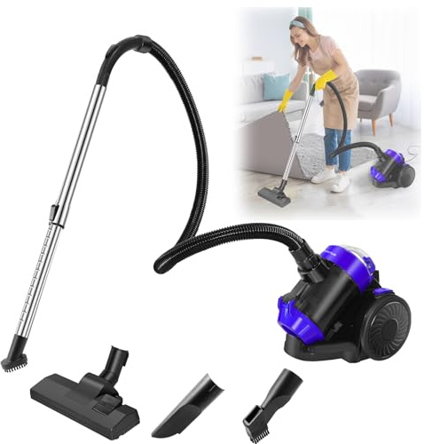 HSHa Staubsauger Beutellos, Bodenstaubsauger für alle Bodenbeläge, Zubehör, 1500 Watt, 4m Aktionsradius, 1,5 L Staubbehälter, Waschbarer HEPA-Filter