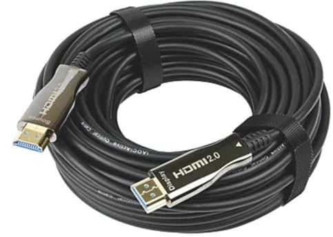 Labgear 15m Fibre Optic HDMI Cable, Active Optical 4K HDMI 2.0 Lead with Ethernet, High Speed 18Gbps, HDR, ARC, CEC Support, Lightweight Slim HDMI Cable for Long Distance Installations