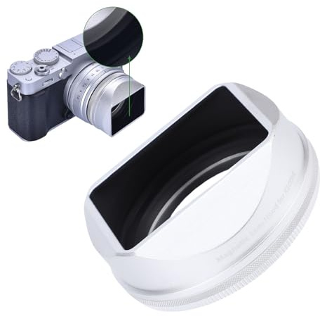 Tosuny Paraluce Quadrato in Metallo, Paraluce Magnetico per Fotocamera in Lega di Alluminio di Grado Aeronautico con Finitura Opaca per X100VI X E5 (SILVER)