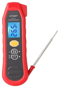 Termometro a infrarossi 2 in 1, termometro digitale UT320T, sonda di misurazione della temperatura -40℃~300℃