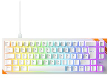 Cherry XTRFY K5 Pro TMR Compact, Gaming-Tastatur, Deutsch QWERTZ, Weiß | Kabelgebunden (USB-A), Magnetische Anpassbare MK CRYSTAL Switches, Hot-Swap, Rapid Trigger, SnapKey, Schalldämpfung, 8000 Hz