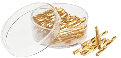 PRACHT Glasstifte twisted 25 mm Perlen 2.3 mm außen 0.6 mm innen 12 g 25 mm Glas Weihnachten Gold