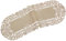 Quinnyshop Weiße Blumen Durchbruchsstickerei Tischläufer ca. 40 x 110 Oval Leinen-Optik, Beige