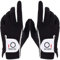 FINGER TEN Golfhandschuhe Herren Links Rechts Golf Handschuh Wert 1 Paar Golfhandschuh Linke Rechte Hand Handschuhe für Männer Golfer, Allwetter Mikrofaser Rain Grip (Schwarz, ML, Paar)