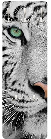 Bilderwelten Garderobe - Weißer Tiger, Größe HxB:105cm x 34cm