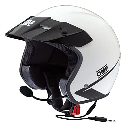 OMP STAR-J WHITE HELM GRÖSSE XL MIT INTERCOM STEREO KIT Bianco
