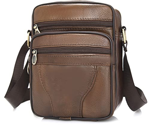 SPAHER Bandolera Hombre Piel Bolso Bandolera Hombre Bolso Caballero Bolso Hombre de Cuero Pequeño Bolso Hombre Bandoleras de Hombre Bolso Cruzado Hombre Bolso de Mano Regalo para Hombre
