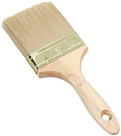 100 mm breiter Nylon-Pinsel mit Holzgriff für Schuppen, Terrassendielen und Zäune