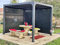 Pergola Habrita Foresta gazebo bioclimatico in alluminio, apertura manuale, 240x300, completa di tenda sul lato da 3 mt e sul lato da 2,40 mt