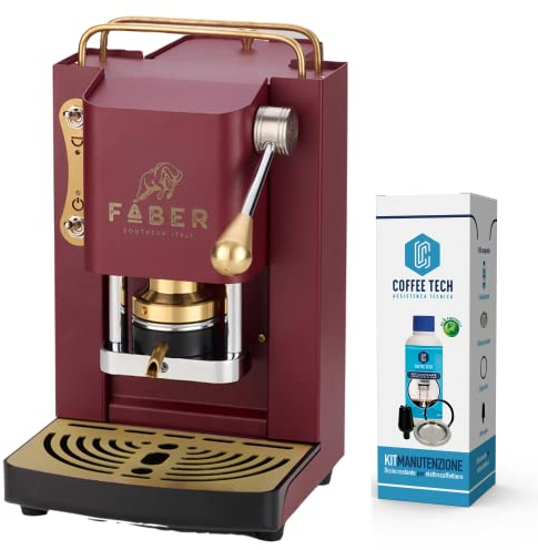 emozioni quotidiane Macchina Caffe FABER MINI DELUXE rifiniture in ottone a Cialde in Carta Ese 44mm OMAGGIO 20 CIALDE (MINI CHERRY)